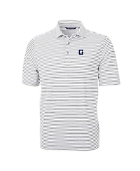 Cutter & Buck Men's Gray Georgetown Hoyas Throwback Logo Virtue Eco Pique Stripe Polo