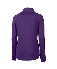 Cutter & Buck Women's Purple Clemson Tigers Adapt Eco Knit Stretch Half-Zip Pullover Top