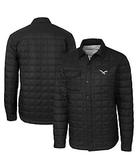 Cutter & Buck Men's Black Philadelphia Eagles Rainier PrimaLoft Eco Insulated Quilted Button-Up Shacket