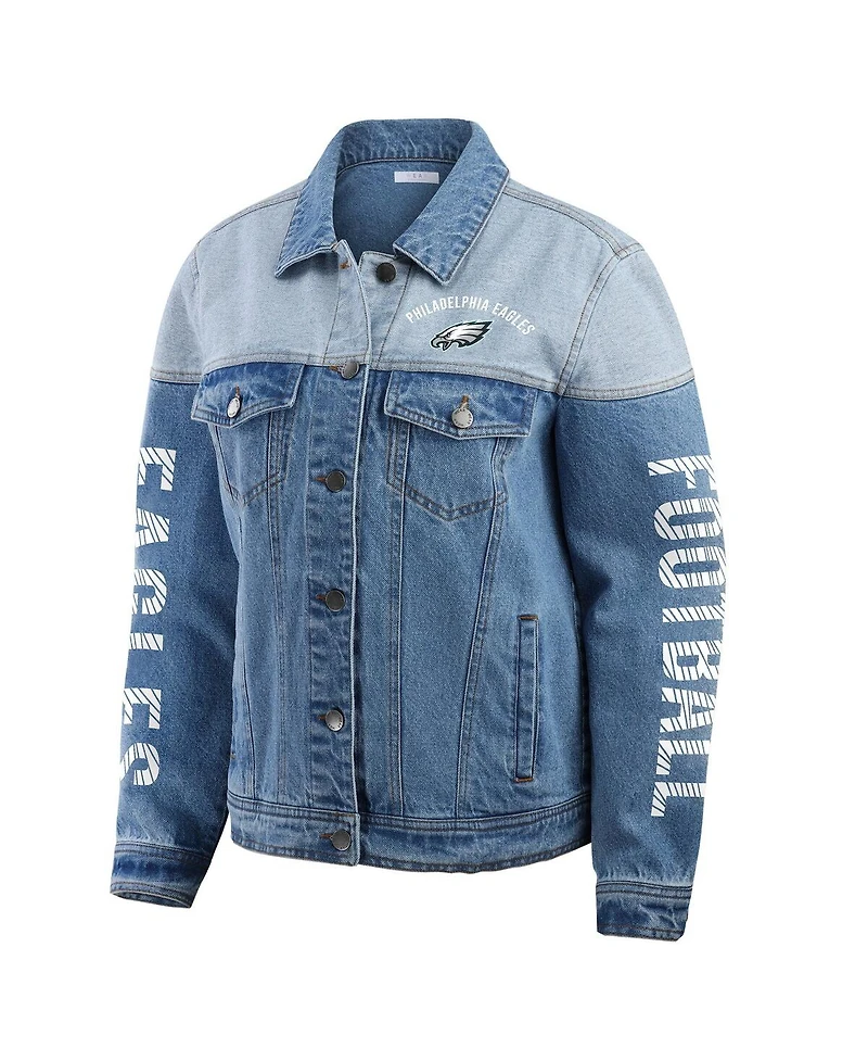 Wear by Erin Andrews Women's Philadelphia Eagles Full-Button Denim Jacket