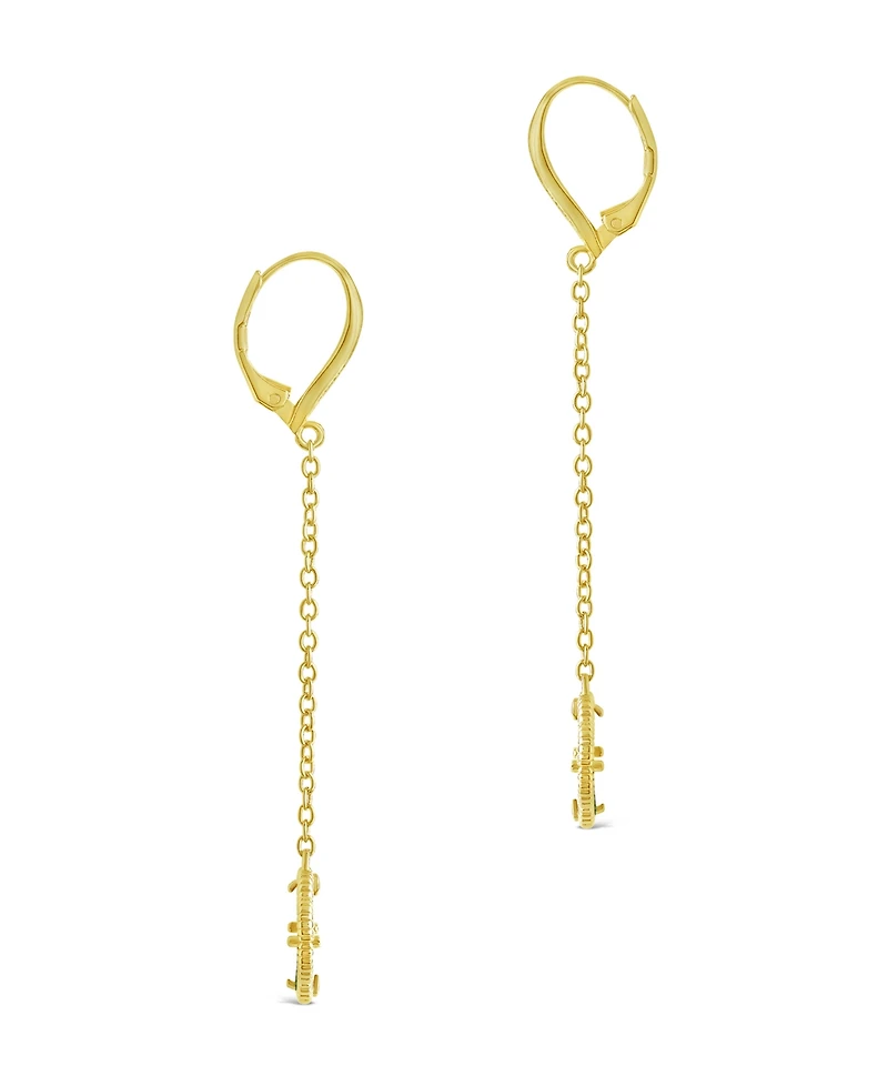 Sterling Forever Rose Petal Long Drop Earrings