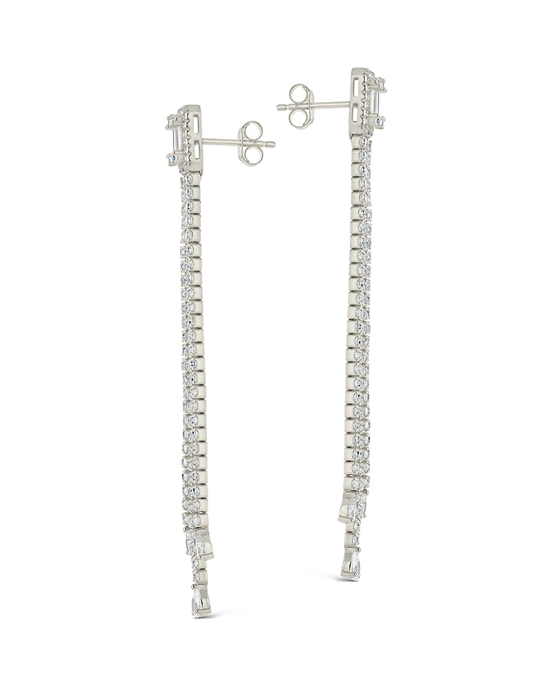 Sterling Forever Naomi Cubic Zirconia Dangle Stud Earrings