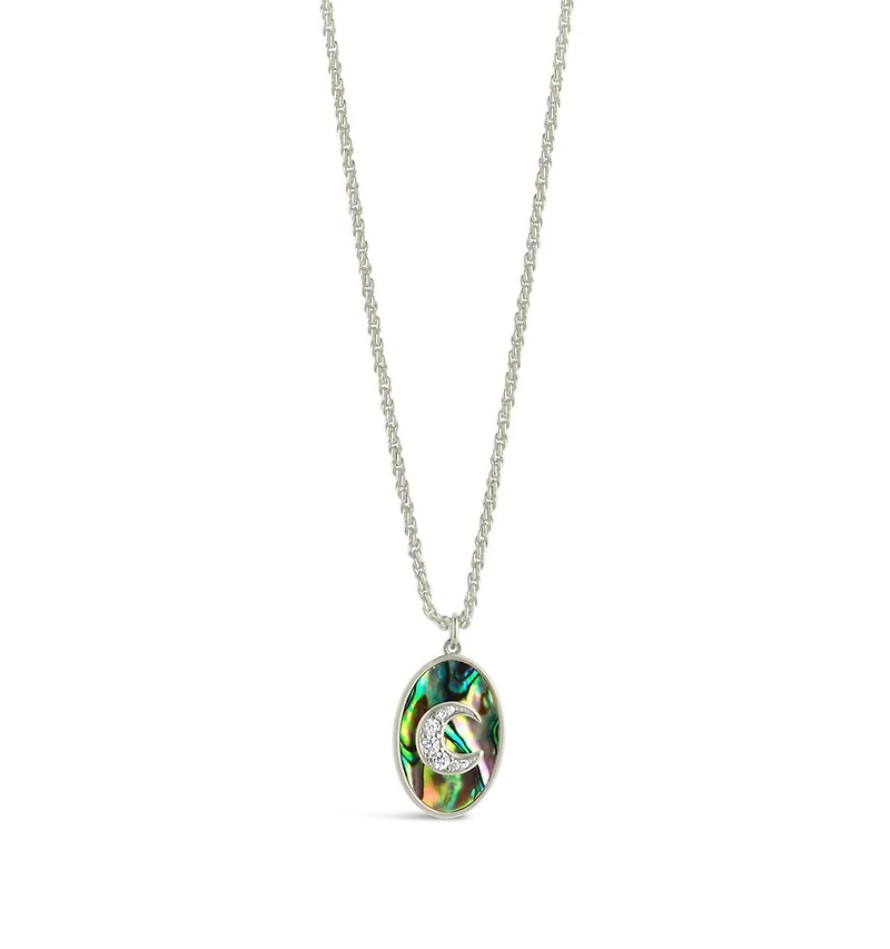 Sterling Forever Carrie Cubic Zirconia Abalone Night Sky Pendant Necklace