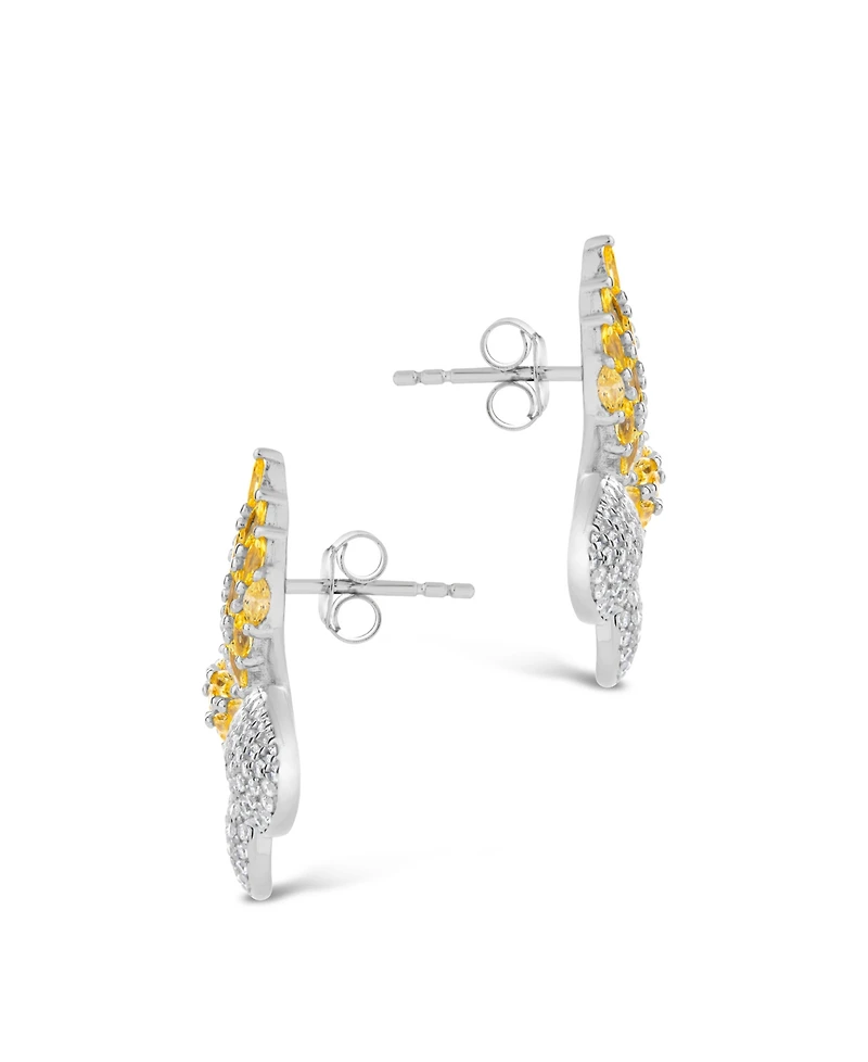 Sterling Forever Heidi Cubic Zirconia Flower Stud Earrings