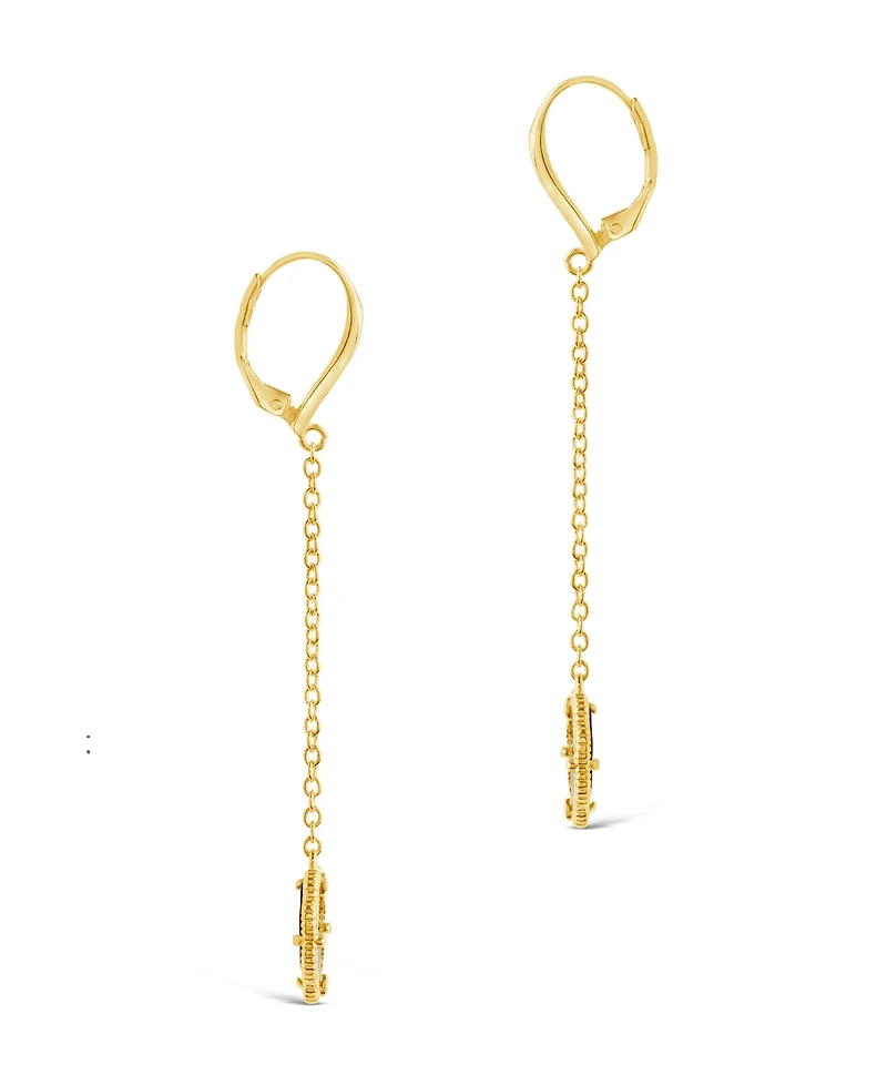 Sterling Forever Rose Petal Long Drop Earrings