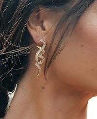 Sterling Forever Carrie Cubic Zirconia Swirl Drop Earrings