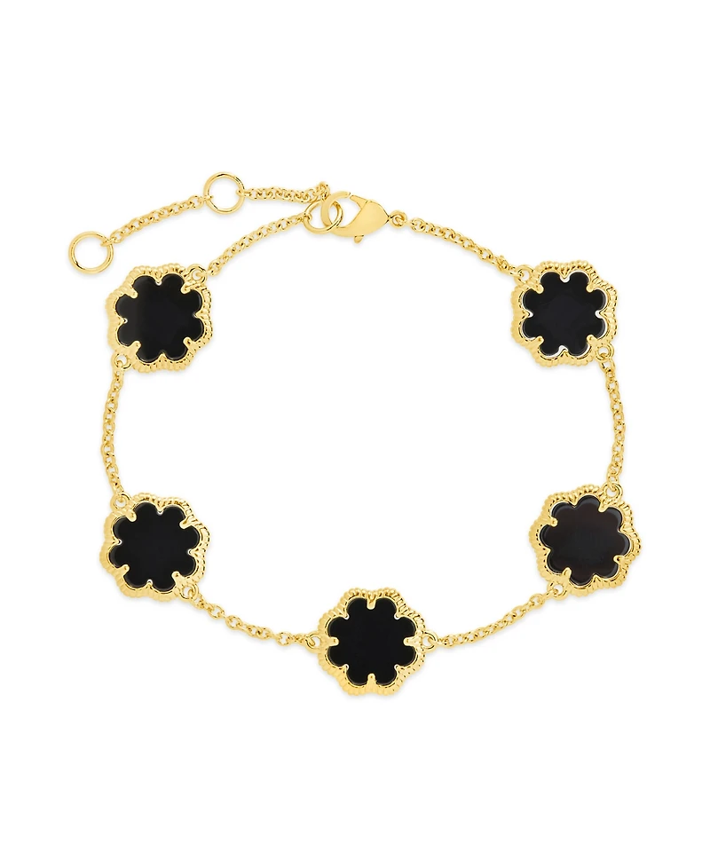 Sterling Forever Rose Petal Station Bracelet