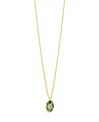 Sterling Forever Carrie Cubic Zirconia Abalone Night Sky Pendant Necklace