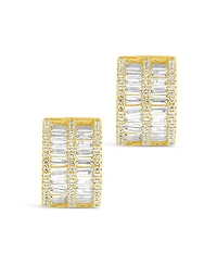 Sterling Forever Serena Cubic Zirconia Hoop Earrings