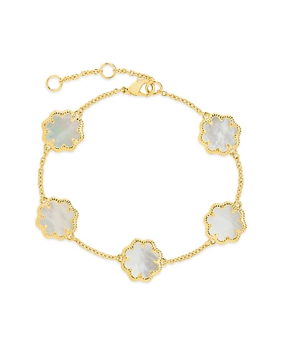 Sterling Forever Rose Petal Station Bracelet