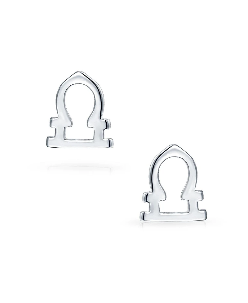 Bling Jewelry Tiny Simple Libra Astrology Horoscope Zodiac Stud Earrings .925 Sterling Silver