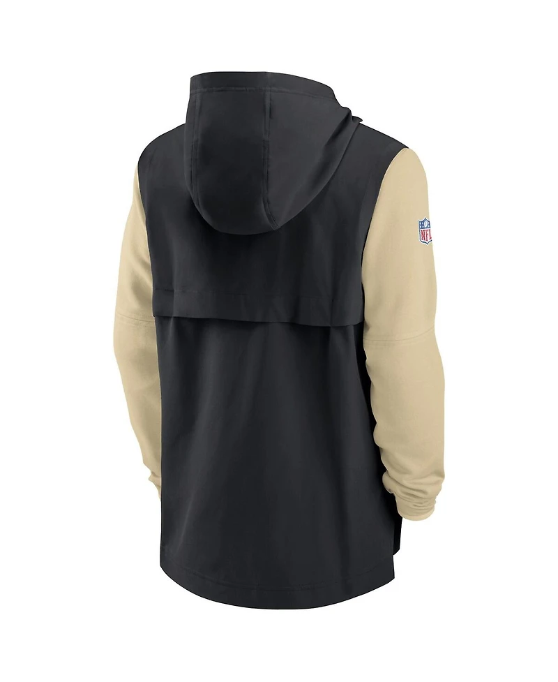 Nike Men's Black/Gold New Orleans Saints Sideline Player Quarter-Zip Hoodie