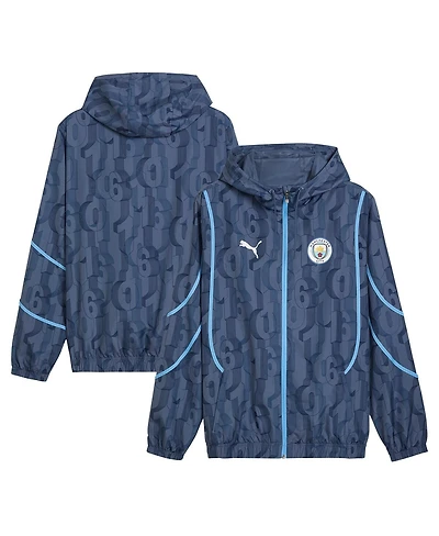Puma Men's Navy Manchester City 2024/25 Pre-Match Anthem dryCELL Full-Zip Hoodie Jacket
