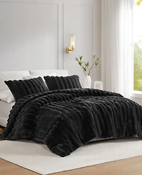 Madison Park Jasmine Faux Fur Reverse to Velvet 3-Pc. Comforter Set, Full/Queen