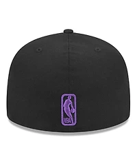 New Era Men's Black Los Angeles Lakers Coral Reef Visor 59FIFTY Fitted Hat