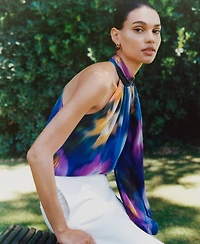 Mango Women's Asymmetrical Printed Blouse