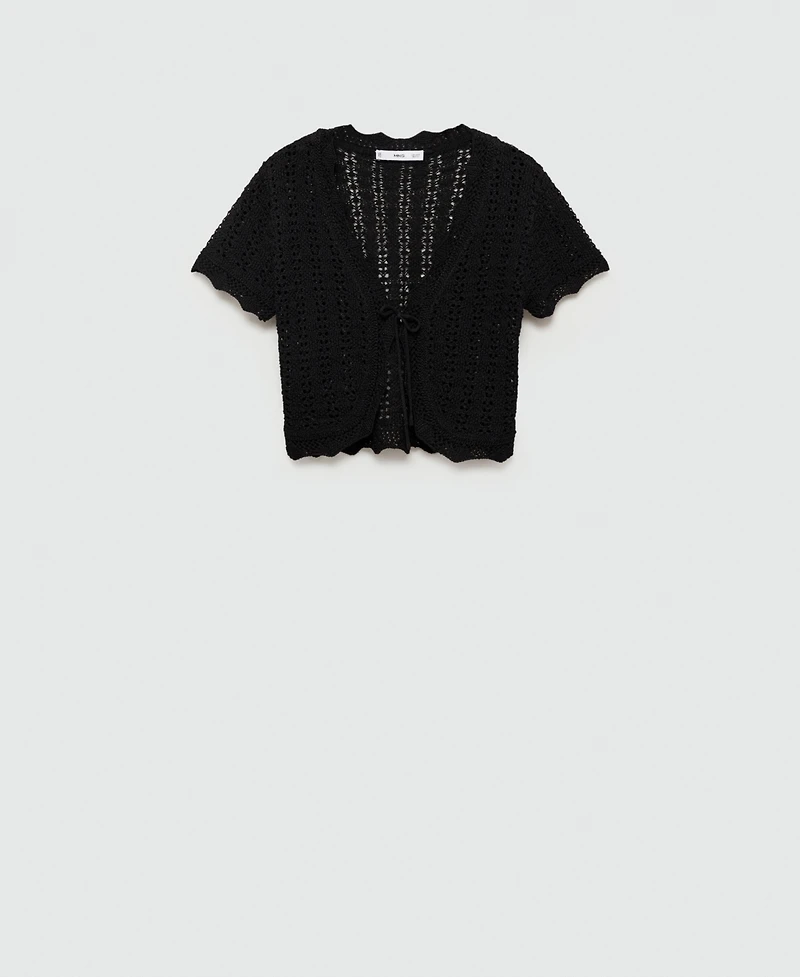 Mango Women's Bow Detail Knitted Cardigan