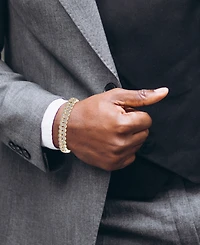 Men's Diamond Curb Link Bracelet (1 ct. t.w.) Sterling Silver (Also 14k Gold-plated silver)