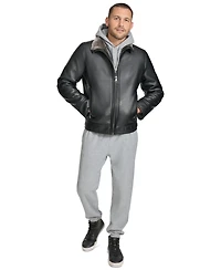 Calvin Klein Men's Pebble Faux Leather & Faux Fur Lined Jacket