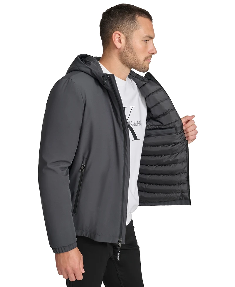 Calvin Klein Men's Infinite Stretch Water-Resistant Hooded Jacket