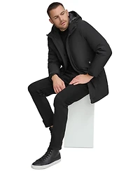 Calvin Klein Men's Flextech Stretch Water-Resistant Hooded Stadium Jacket