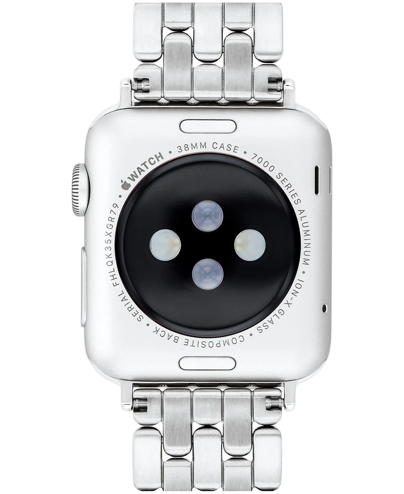 Coach Women's Silver Stainless Steel with Crystals Apple Watch Strap for 38mm, 40mm, 41mm