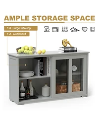 Antique Stackable Kitchen Storage Sideboard with Height Adjustable Shelf