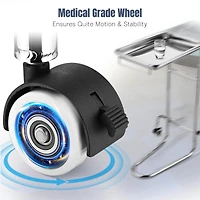 Mobile Mayo Stainless Steel Tray Stand Medical Doctor Tattoo Spa Salon Equipment