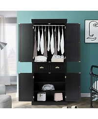 Sugift Traditional Freestanding Storage Cabinet with Adjustable Shelves and Drawer