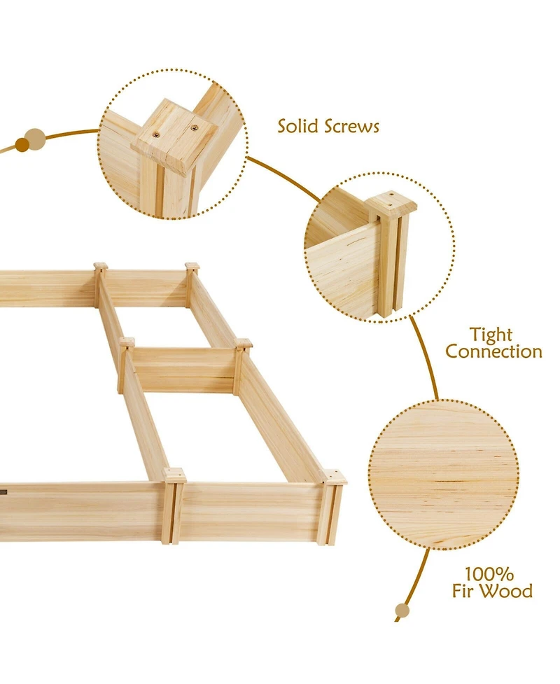 U-Shaped Wooden Garden Raised Bed for Backyard and Patio