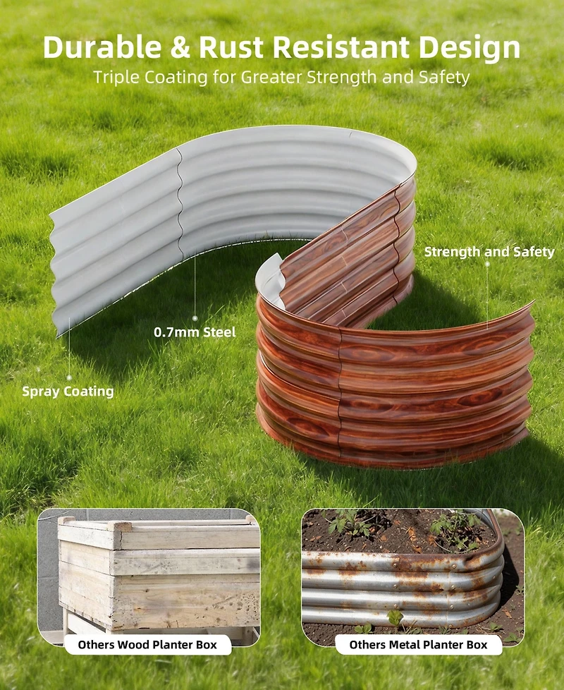 32in Wood Planter Box with Trellis Mobile Raised Bed for Climbing Plant