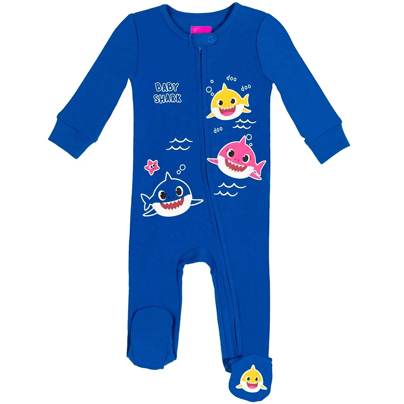 Baby Shark Boys Pinkfong 2 Pack Zip Up Sleep N' Play Coveralls