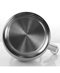 MegaChef 2.8 Quart Round Stovetop Whistling Kettle in Brushed Silver