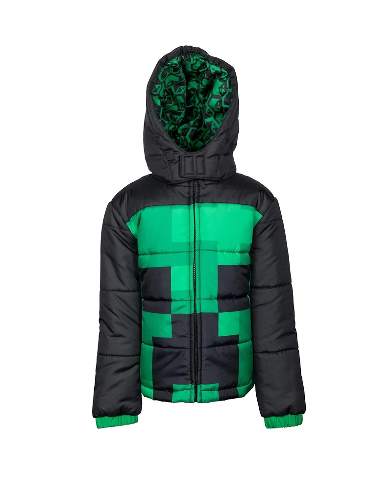 Minecraft Boys Zip Up Winter Coat Puffer Jacket