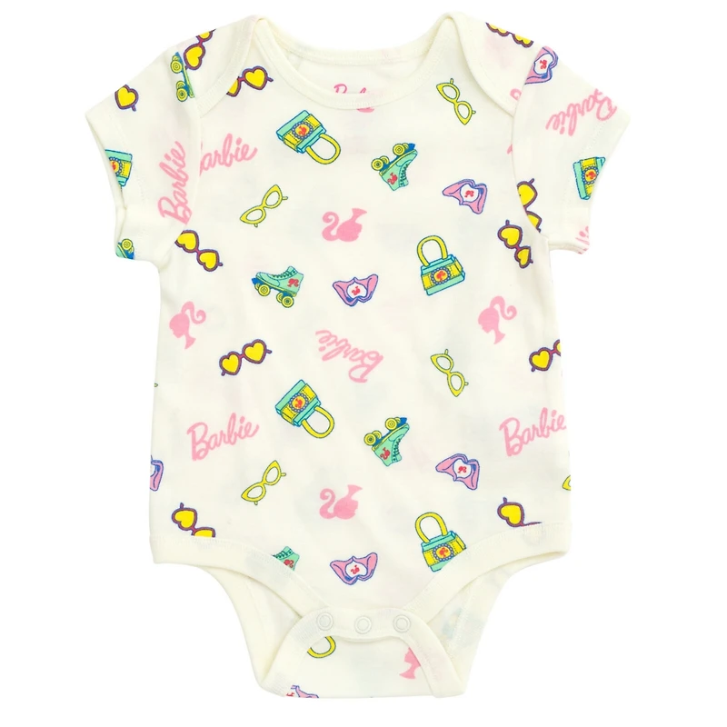 Barbie Baby Girls 3 Pack Bodysuits