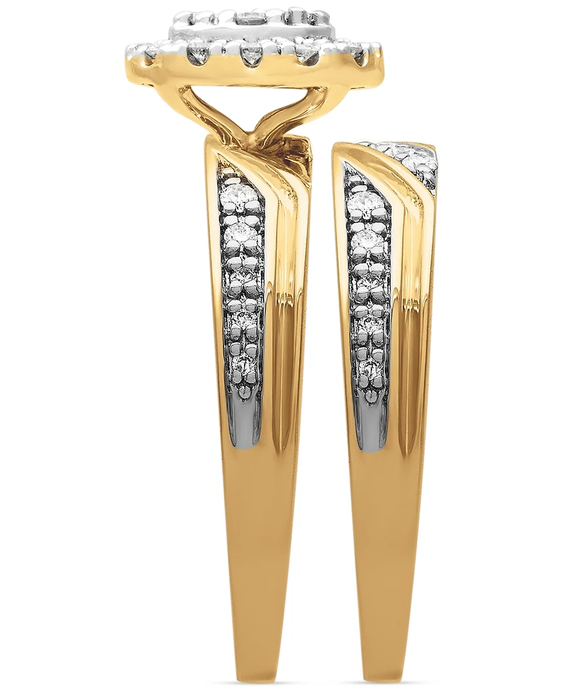 Diamond Oval Halo Cluster Bridal Set (1/3 ct. t.w.) 14k Gold