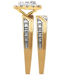 Diamond Oval Halo Cluster Bridal Set (1/3 ct. t.w.) 14k Gold
