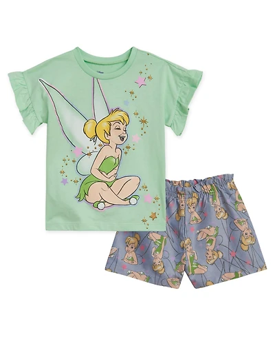 Disney Toddler Girls Classics Princess Lilo & Stitch Winnie the Pooh T-Shirt & Chambray Shorts to (12 Months - 14-16)