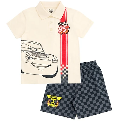 Disney Boys Lion King Mickey Mouse Cars Polo Shirt and Shorts Outfit Set