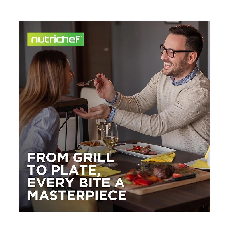 NutriChef 11 Hard-Anodized Nonstick Grill & Griddle - Dishwasher Safe Nonstick Grill Pan