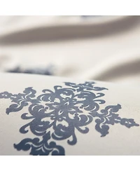 Chanasya Premium 2-Panel Ornamental Damask Room Darkening Curtains - 3-in-1 Back Tab, Rod Pocket, Ring Tab for Windows Living Bedroom