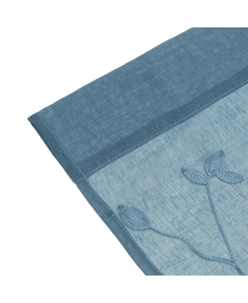 Chanasya Premium Embroidered Vine Curtains - Sheer for Living Room, Bedroom, Kitchen 52" x 96" White, 2 Panels