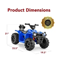 Best Choice Products 12V Kids Ride-On Atv Quad w/ Bluetooth, 2.4mph Max, Treaded Tires, Led Lights, Radio