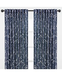 Chanasya Premium 2-Panel Sakura Cherry Tree Soft Velvet Curtains - 3-in-1 Back Tab, Rod Pocket, Ring Tab- for Windows Living Room Bedroom