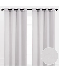 Chanasya Premium Beige Silky Velvet Textured Sheer Curtains