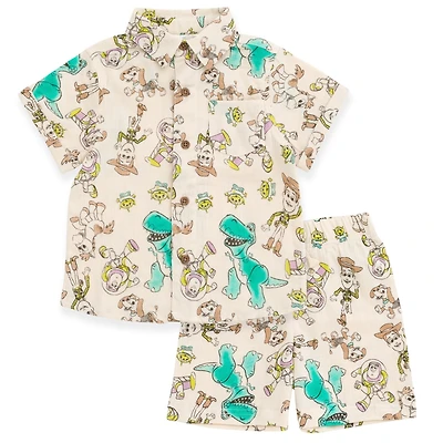 Toy Story Baby Boys Cotton Gauze Matching Family Button Down Shirt Shorts Outfit Set