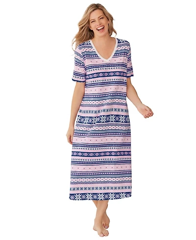 Dreams & Co. Women's Long Print Sleepshirt