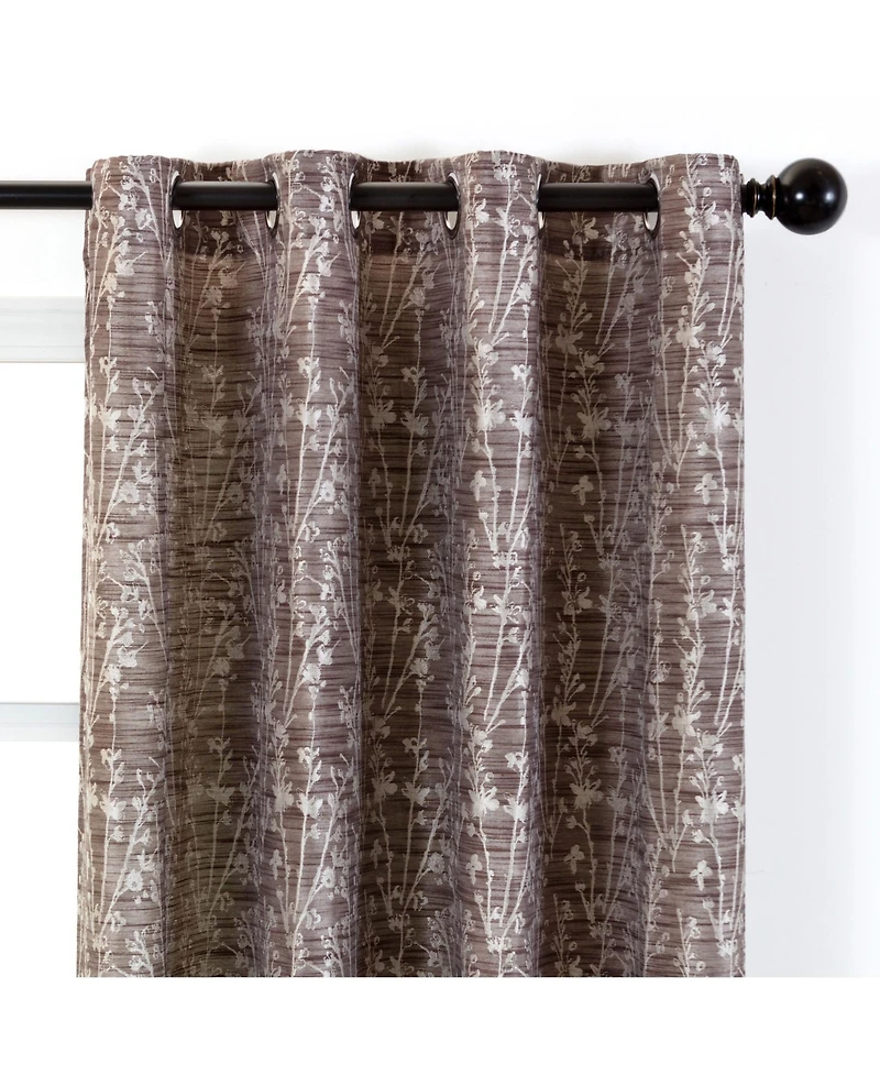 Chanasya Premium 2-Panel Floral Jacquard Textured Beige Curtains with Grommets for Windows Living Room Bedroom Office