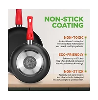 NutriChef Kitchenware Pots & Pans - High qualified Basic Kitchen Cookware Set, Non-Stick Bakeware with Utensils (21-Piece Set)