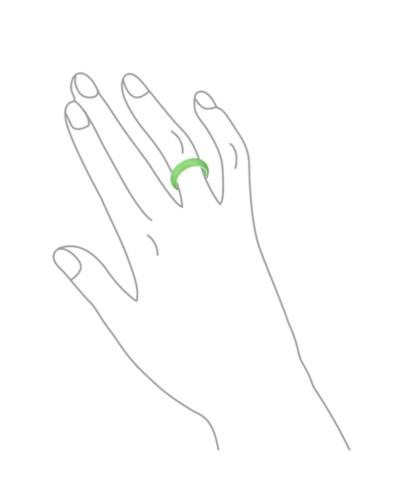 Bling Jewelry Good Luck Energy Smooth Stackable Natural Dyed Jade Band Ring
